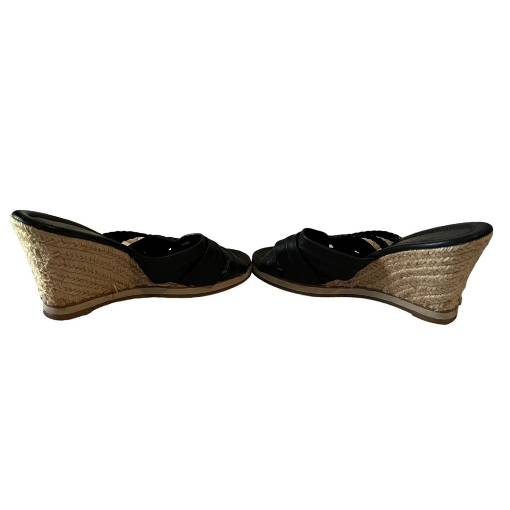 Antonio Melani Womens Sandals Black Knotted Slide Wedge Espadrille Open Toe US 7 - Picture 7 of 8